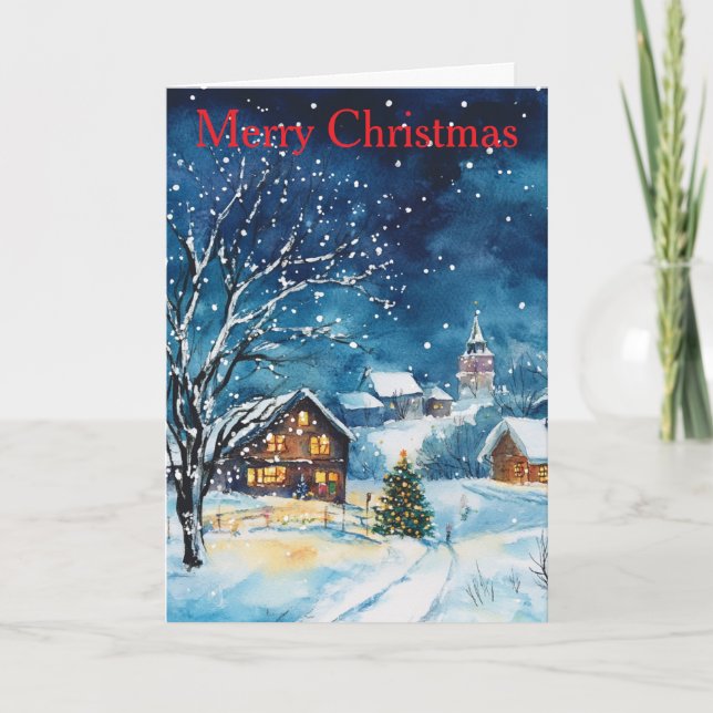 Cartão De Festividades Christmas Night (Frente)