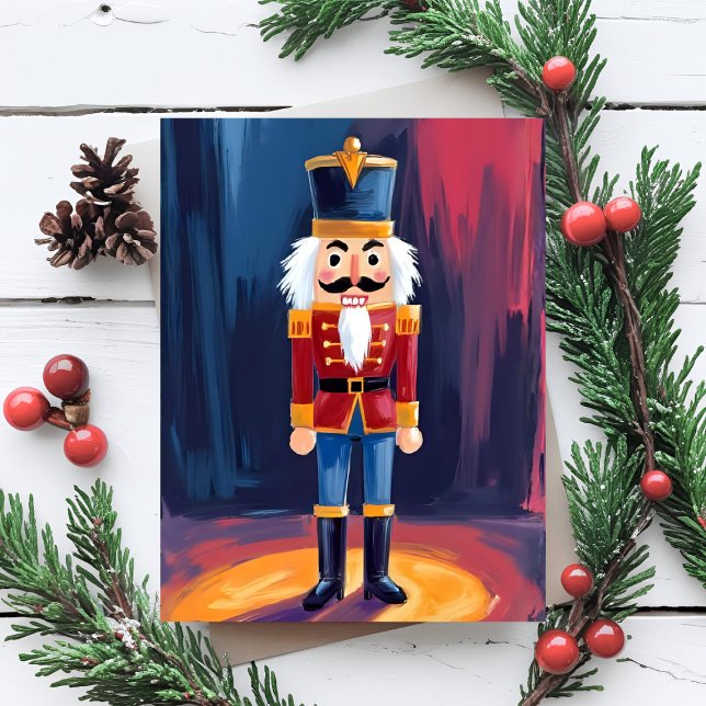 Cartão De Festividades Christmas Nutcracker | Merry Christmas Watercolor (Criador carregado)