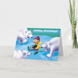 Cartão De Festividades Christmas on ice, Holiday Greetings!