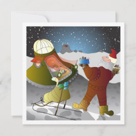 Cartão De Festividades Christmas on the moon card