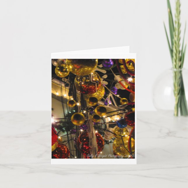 Cartão De Festividades Christmas or Holiday card - Ornaments Design 4 (Frente)