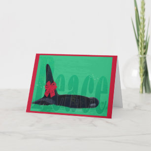 Cartão De Festividades Christmas Orca Red Bow Peace Killer Whale