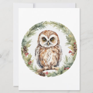 Cartão De Festividades christmas owl illustration owl wall art holiday 
