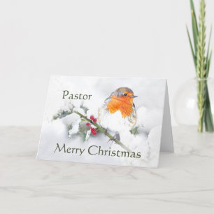 Cartão De Festividades Christmas Pastor English Robin Pretty Garden Bird