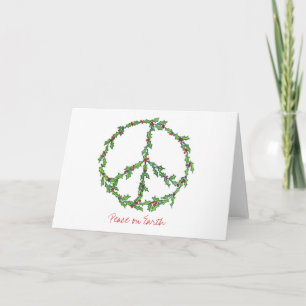 Cartão De Festividades Christmas Peace Wreath, Peace on Earth Card