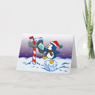 Cartão De Festividades Christmas Penguin
