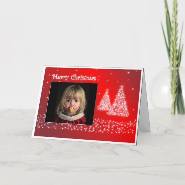 Cartão De Festividades Christmas Photo Frame Greeting Card (Frente)