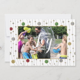 Cartão De Festividades Christmas Photo Personalize Card "Ornaments/Stars"