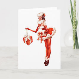 Cartão De Festividades Christmas Pin-Up Santa Girl