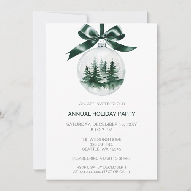 Cartão De Festividades Christmas Pine Tree Ornament  (Frente)