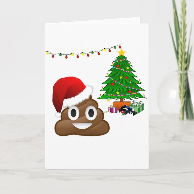Cartão De Festividades christmas poo emoji (Frente)