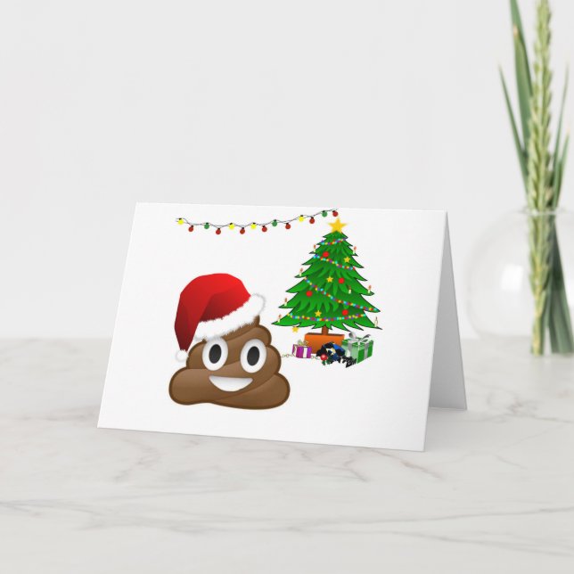 Cartão De Festividades christmas poo emoji (Frente)