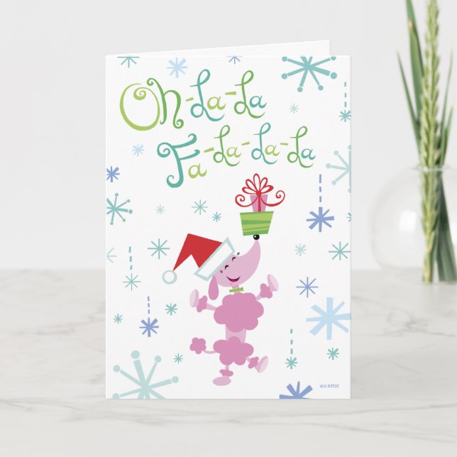 Cartão De Festividades Christmas Poodle Greeting Card (Frente)