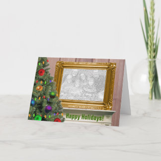 Cartão De Festividades Christmas Portrait on Mantelpiece