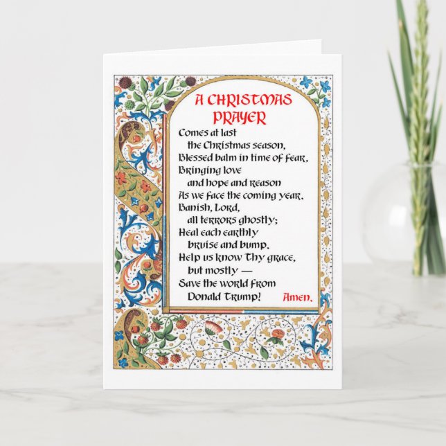 Cartão De Festividades Christmas Prayer (Donald Trump) Card #1 (Frente)