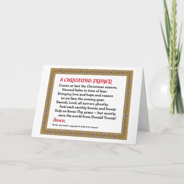 Cartão De Festividades Christmas Prayer (Donald Trump) Card #2 (Frente)