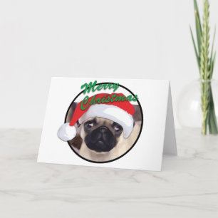 Cartão De Festividades Christmas Pug - Greeting Card