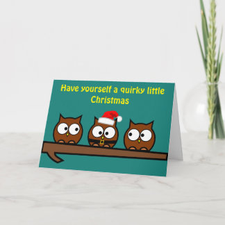 Cartão De Festividades Christmas Quirky Owls
