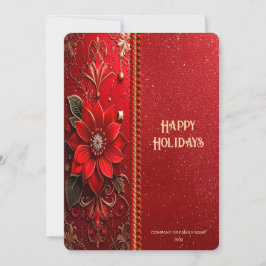 Cartão De Festividades Christmas Red Flower Holiday Card
