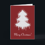Cartão De Festividades Christmas Red Greeting Card Graffiti White Tree<br><div class="desc">Quality Christmas Greeting Card: An artistic splattered Graffiti style white Tree on elegant striped red background. Text elements can be edited easily. Design by Frank Ramspott,  Munich,  Germany.</div>