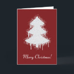 Cartão De Festividades Christmas Red Greeting Card Graffiti White Tree<br><div class="desc">Quality Christmas Greeting Card: An artistic splattered Graffiti style white Tree on elegant striped red background. Text elements can be edited easily. Design by Frank Ramspott,  Munich,  Germany.</div>