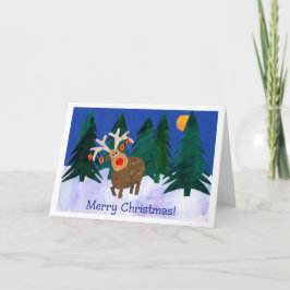 Cartão De Festividades Christmas Reindeer, Merry Christmas!
