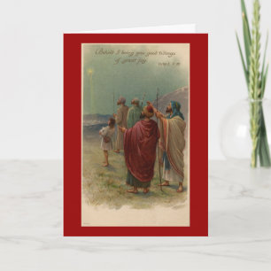 Cartão De Festividades Christmas Religious Shepherds Greeting Card