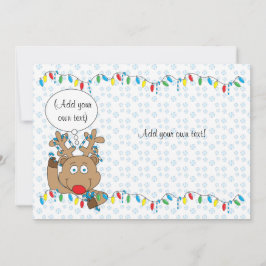 Cartão De Festividades Christmas Rudolph 2sided/flat/card/& env 7"x5"