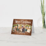 Cartão De Festividades Christmas Rustic Brown Wood 4 PHOTO Greeting<br><div class="desc">Christmas Rustic Brown Wood PHOTO Greeting Holiday Card.</div>