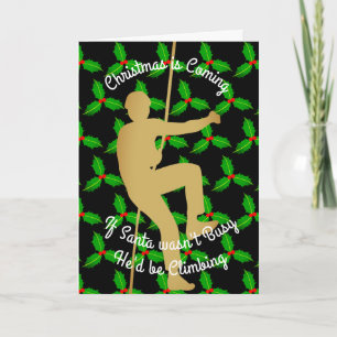 Cartão De Festividades Christmas Santa Would be Rock Climbing