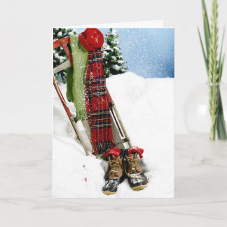 Cartão De Festividades Christmas scene watercolor card