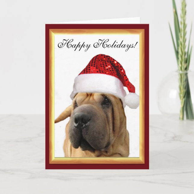 Cartão De Festividades Christmas Shar Pei dog (Frente)