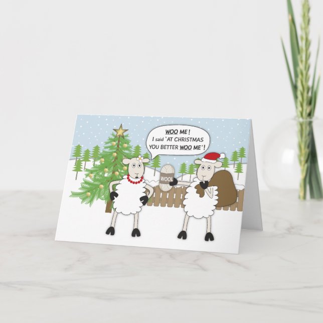 Cartão De Festividades Christmas Sheep Humour (Frente)