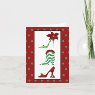 Cartão De Festividades Christmas Shoes Greeting Card