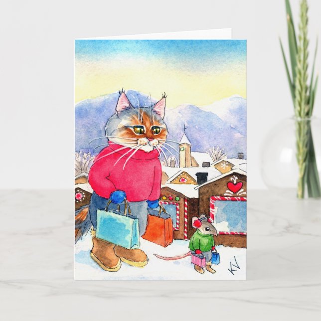 Cartão De Festividades Christmas Shopaholics greeting card (Frente)