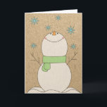 Cartão De Festividades Christmas Snowman<br><div class="desc">Merry Christmas snowman playing in the snow.  

snowman,  snowmen,  "snowman in snow" snow  "craft paper" "for them" "for her" "for them" "merry christmas" "merry xmas" "happy holidays" "sonny day"</div>
