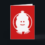 Cartão De Festividades Christmas Snowman Avatar<br><div class="desc">Christmas pictogram representing a nice snowman wearing a scarf and a Christmas hat while smiling. Minimalist iconographic style.</div>