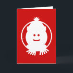 Cartão De Festividades Christmas Snowman Avatar<br><div class="desc">Christmas pictogram representing a nice snowman wearing a scarf and a Christmas hat while smiling. Minimalist iconographic style.</div>