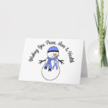 Cartão De Festividades Christmas Snowman Esophageal Cancer Ribbon<br><div class="desc">NOTE:  Cards can be customized with your own personal message of hope..</div>