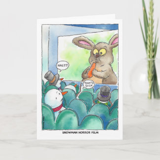 Cartão De Festividades Christmas:  Snowman Horror Film