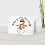 Cartão De Festividades Christmas Snowman Leukemia Ribbon<br><div class="desc">NOTE:  Cards can be customized with your own personal message of hope..</div>
