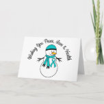 Cartão De Festividades Christmas Snowman Ovarian Cancer Ribbon<br><div class="desc">NOTE:  Cards can be customized with your own personal message of hope..</div>