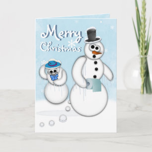 Cartão De Festividades Christmas Snowman Poop Card