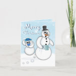 Cartão De Festividades Christmas Snowman Poop Card<br><div class="desc">Holiday pooping snowman design by Jerry Lambert customizable text</div>