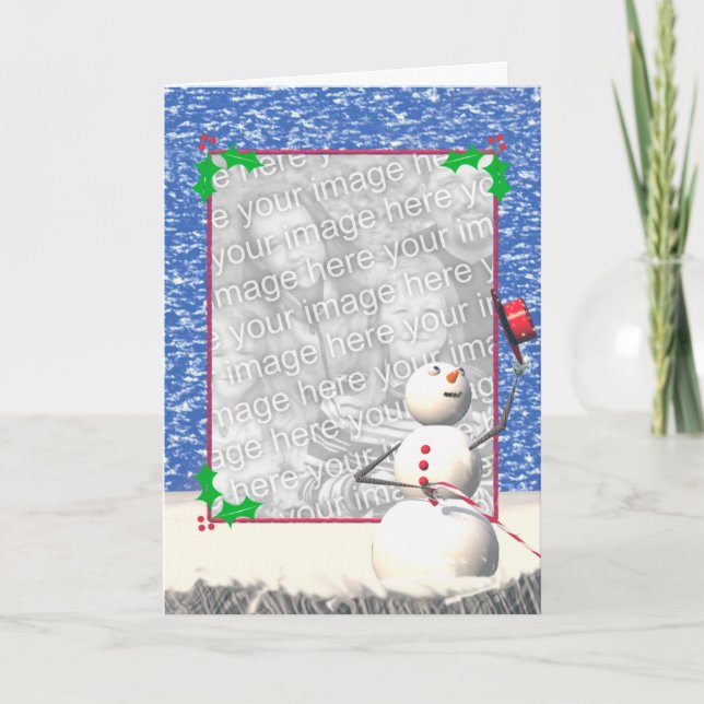 Cartão De Festividades Christmas Snowman's Perfect Day (photo frame) (Frente)