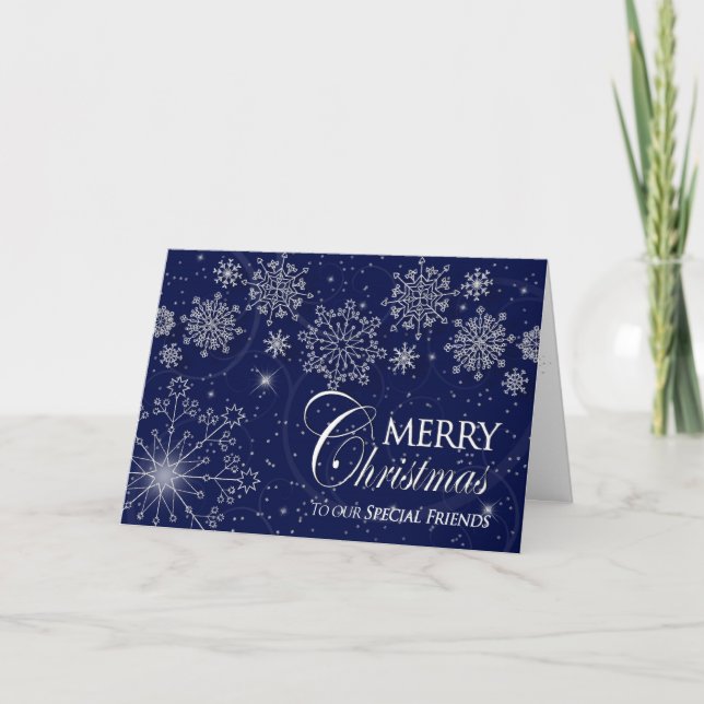 CARTÃO DE FESTIVIDADES CHRISTMAS - SPECIAL FRIENDS - SNOWFLAKES/NAVY (Frente)