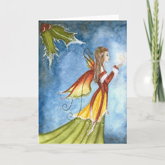 Cartão De Festividades Christmas Spirit Fairy Greeting Card (Frente)
