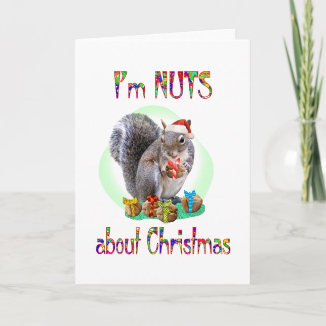 Cartão De Festividades Christmas Squirrel (Frente)