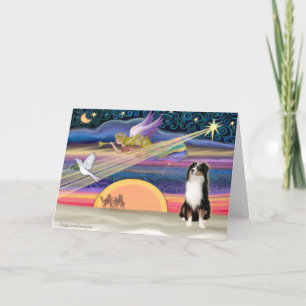 Cartão De Festividades Christmas Star - Australian Shepherd (Tri)