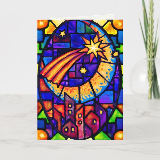 Cartão De Festividades Christmas Star Greeting Card (Frente)